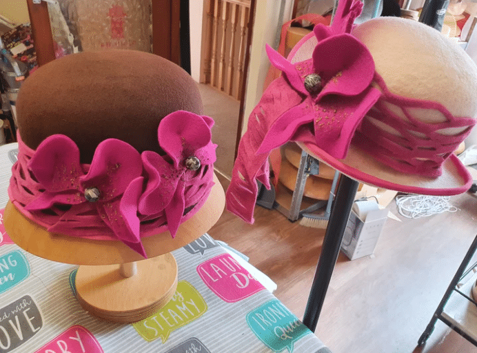 Screen Shot 2020-06-20 at 10.38.58 am felt orchids, felt hat, millinery, hat making