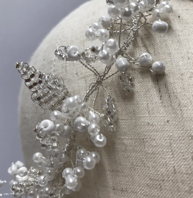 Screen Shot 2020-06-20 at 8.50.12 am beaded headpiece, bridal headpiece, millinery, beads, hat making