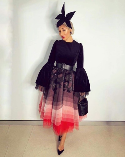 milano imai fashion blogger wearing cessiah alice millinery black hat