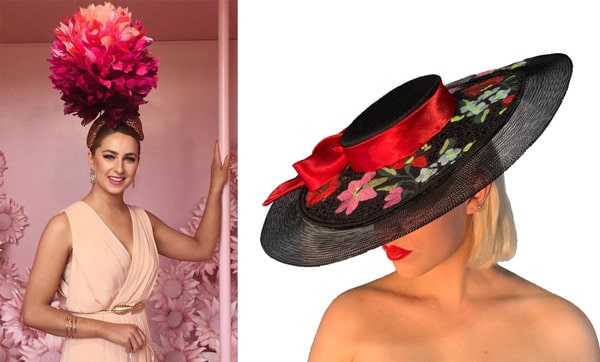 statement headpieces floral pink