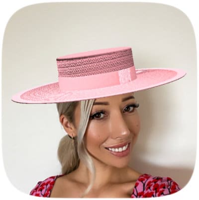 Boater Hat millinery pink virtual hat