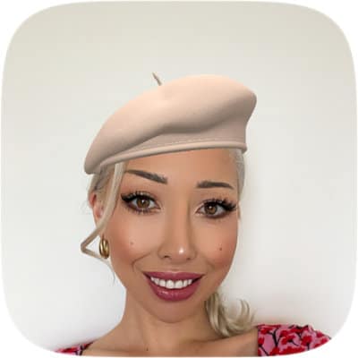 Beige beret virtual hat