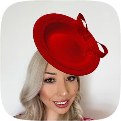 Red virtual augmented reality hat