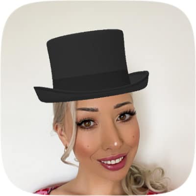 black virtual top hat