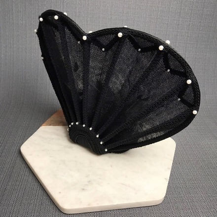 Queen of Hearts Black Pleated Crown 