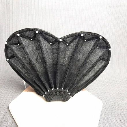 Queen of Hearts Black Pleated Crown 