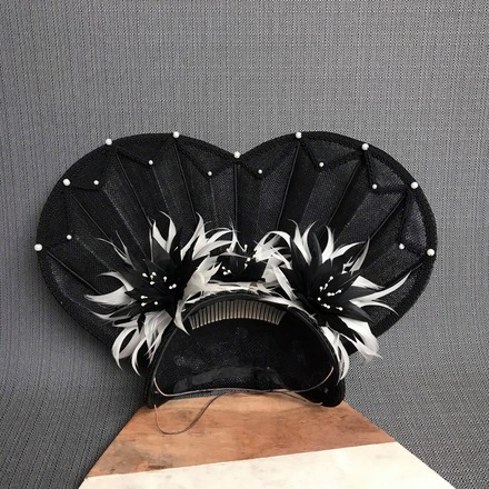 Queen of Hearts Black Pleated Crown 