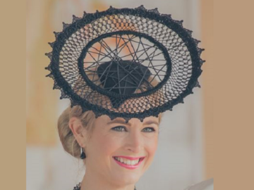 For Rent: ‘SUZY’ Geometric Black Lace Web Percher by Suzy O’Rourke