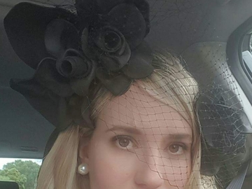 For Rent: Black floral/veil on headband