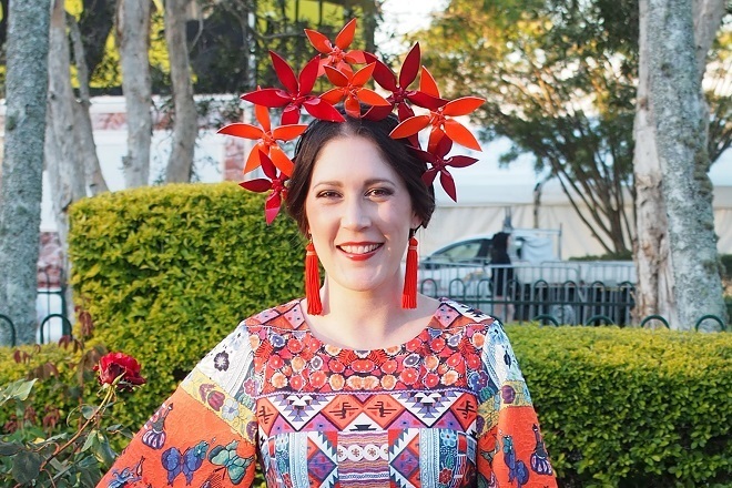 ‘SOPHIE’ Patent Red/Orange Crown by Allport Millinery