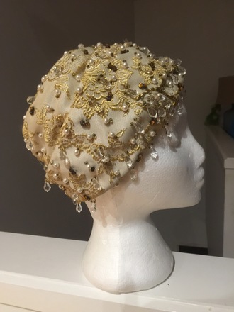 CHRISTIAN DIOR beaded cloche