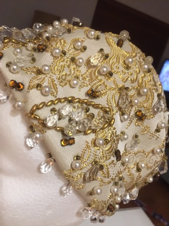 CHRISTIAN DIOR beaded cloche