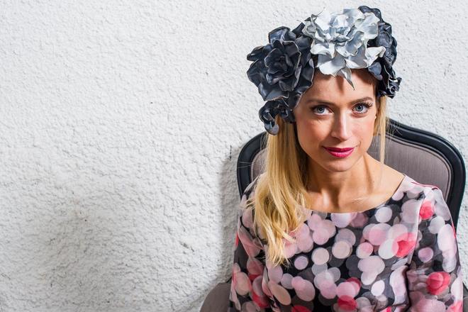 Leather flower headpiece