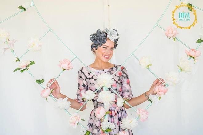 Leather flower headpiece