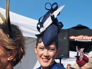 For Rent: ‘BROOKE’ Navy Felt Percher by MarjoriBanks Millinery 