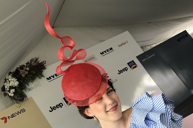 ‘KIM’ Sculptural Red Percher by Kim Wiebenga