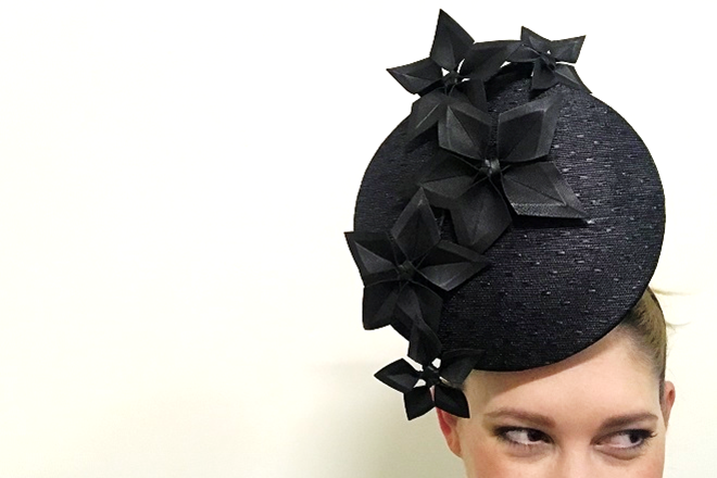 ‘BLACK MAGIC’ Black Disc Percher by Allport Millinery