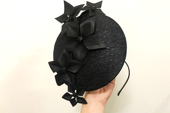 ‘BLACK MAGIC’ Black Disc Percher by Allport Millinery