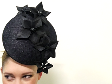 For Rent: ‘BLACK MAGIC’ Black Disc Percher by Allport Millinery