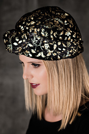 Bespoke Velvet Turban - Gold and Black