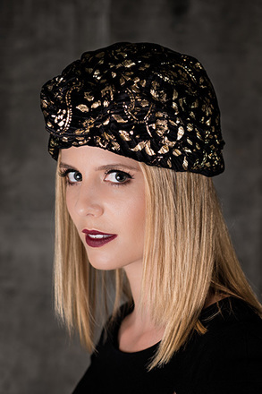 Bespoke Velvet Turban - Gold and Black