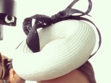 For Rent: Louise Macdonald 'Veronique' headpiece White & Black 
