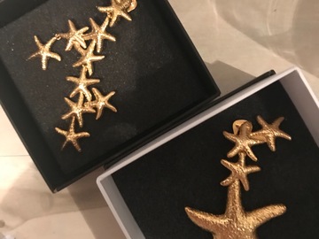For Rent: Christie Nicolades Gold asymmetrical Starfishes 