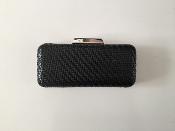 For Rent: Black woven rectangle clutch