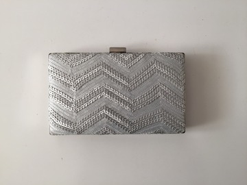 For Rent: Silver clutch with sequin design