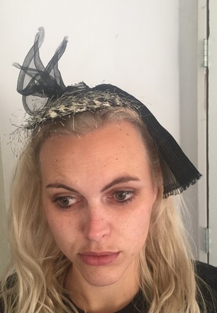 Black animal print percher