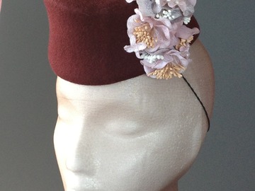 For Rent: Burgundy Felt Millinery with Blush Pink Winter