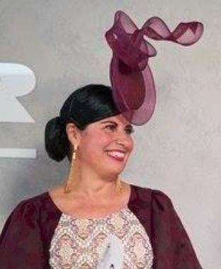 Plum Sinamay and Crinoline Percher