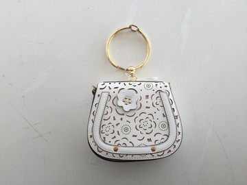 For Rent: White flower detail ring bag