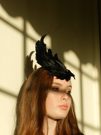 Raven | Black feather fascinator - Millinery Market display picture 3