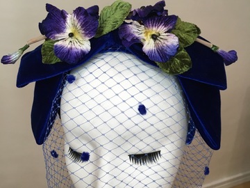 For Sale: Royal Blue velvet  Headpiece 