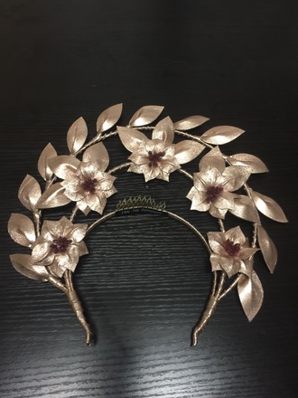 Rose gold and maroon crown