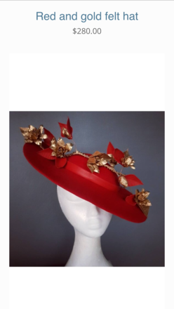 Locopa Felt Boater with Gold Flowers