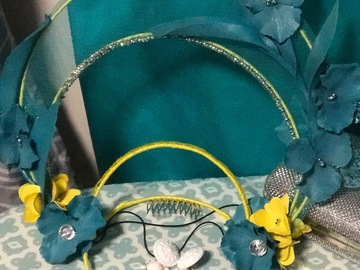 For Sale: Custom made teal & yellow halo