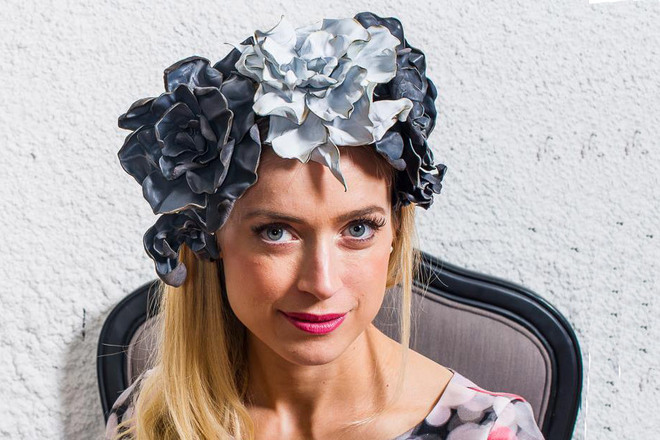 Leather flower headpiece