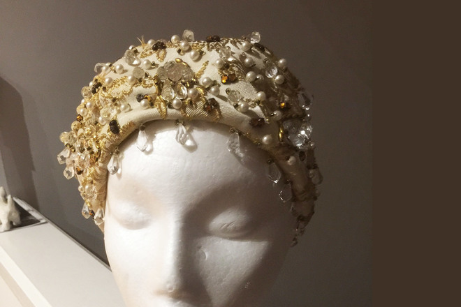 CHRISTIAN DIOR beaded cloche