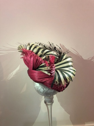 Maroon and  Black stripe turban style