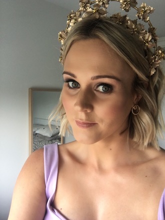 Rebecca Share gold headband 
