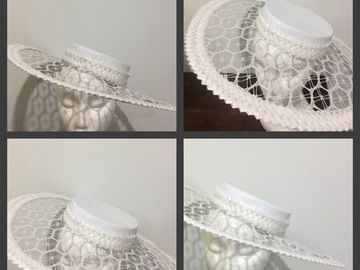 For Rent: White leather boater hat