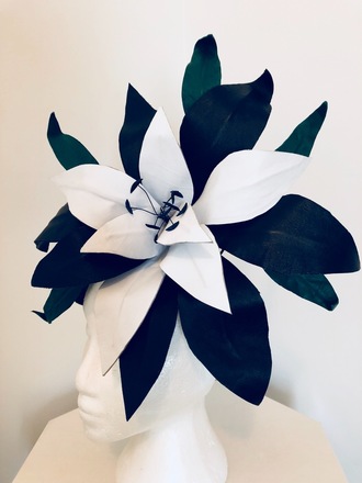 CUSTOM MADE LEATHER FLOWER HEADPIECE