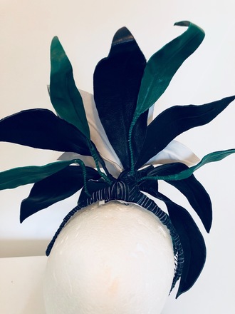 CUSTOM MADE LEATHER FLOWER HEADPIECE