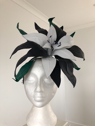 CUSTOM MADE LEATHER FLOWER HEADPIECE