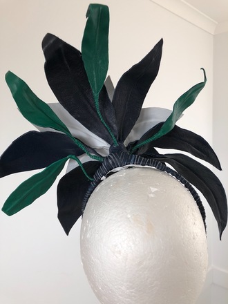 CUSTOM MADE LEATHER FLOWER HEADPIECE