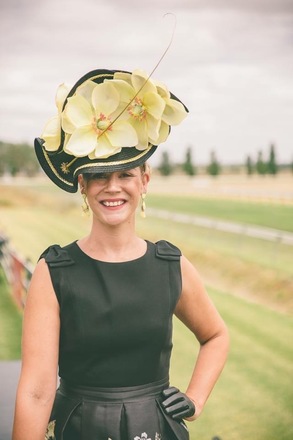 Stunning Spring/Summer black & lemon headpiece on headband