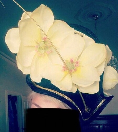 Stunning Spring/Summer black & lemon headpiece on headband