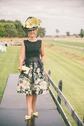 Stunning Spring/Summer black & lemon headpiece on headband